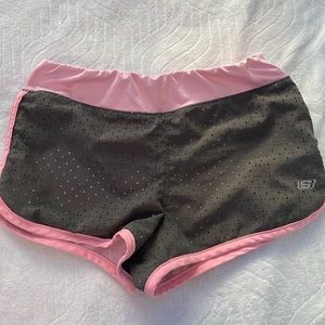 pink & gray athletic shorts, kids size 14/16